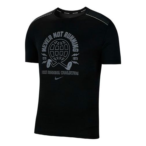 Miler Wild Run Earth Printing Short Sleeve Black