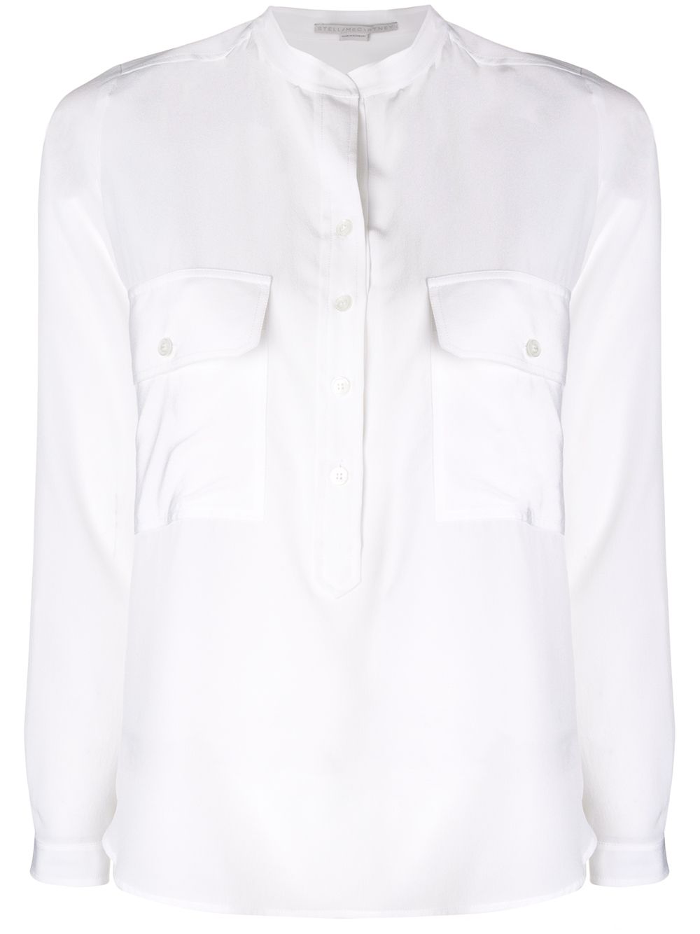 Collarless shirt - White