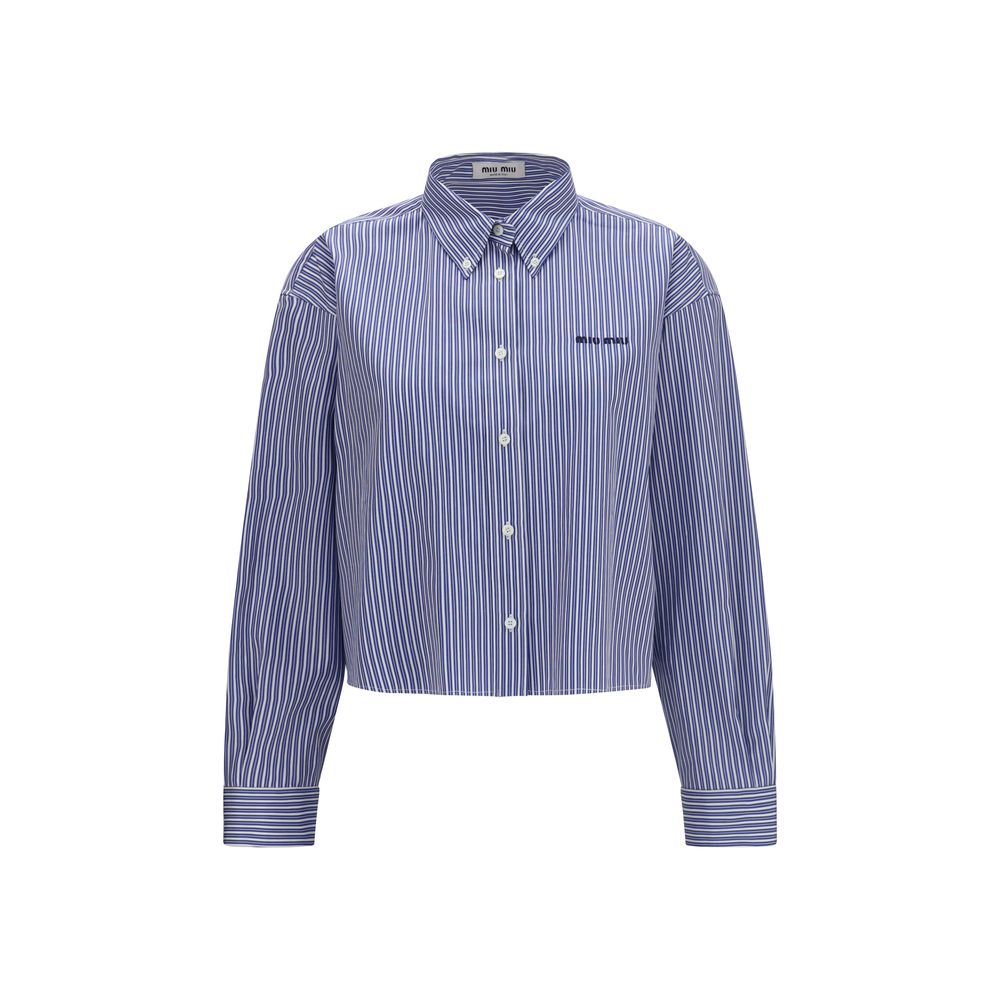 Striped Cotton Shirt — Blue