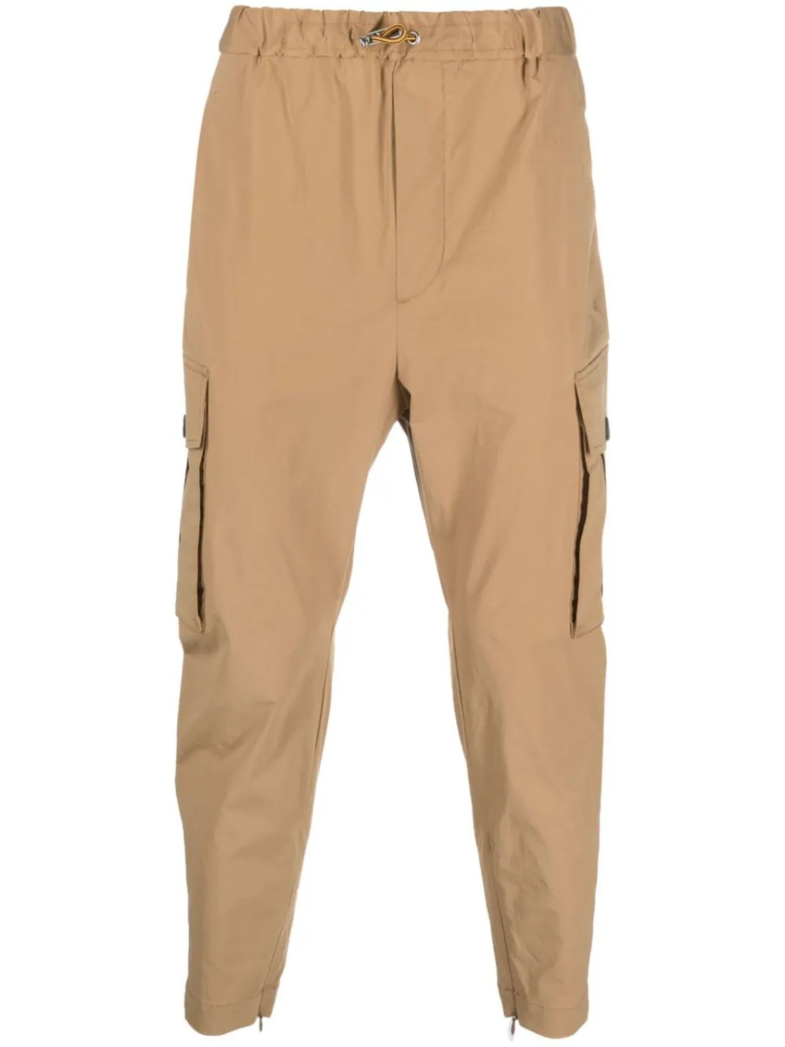 Beige Stretch-Cotton Trousers