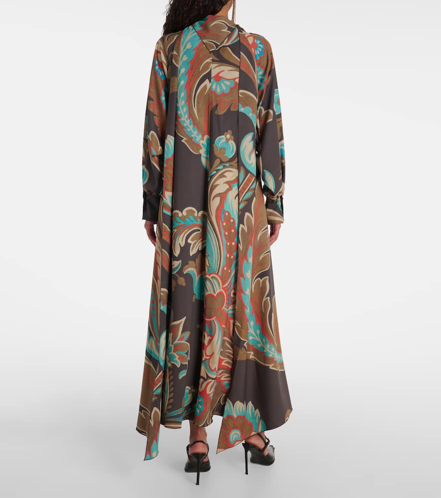Printed asymmetric maxi dress