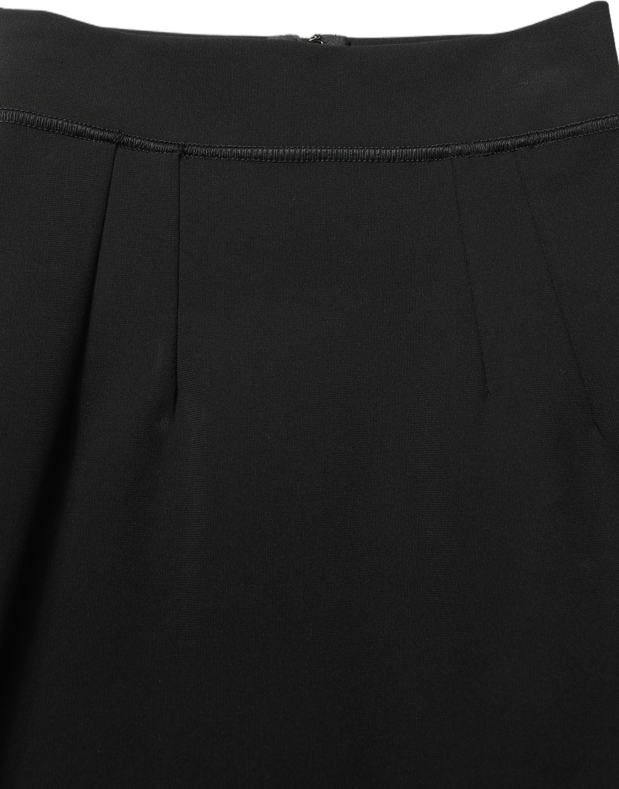 High-Waist Sheath Nylon Mini Skirt — Black