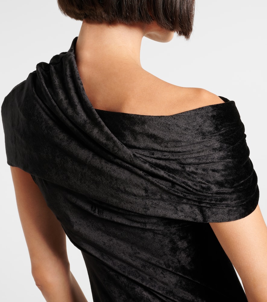 Lola asymmetric velvet gown