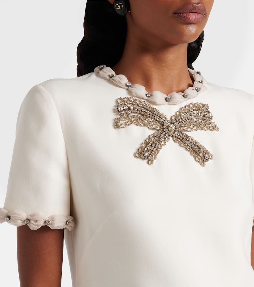 Embellished wool and silk minidress