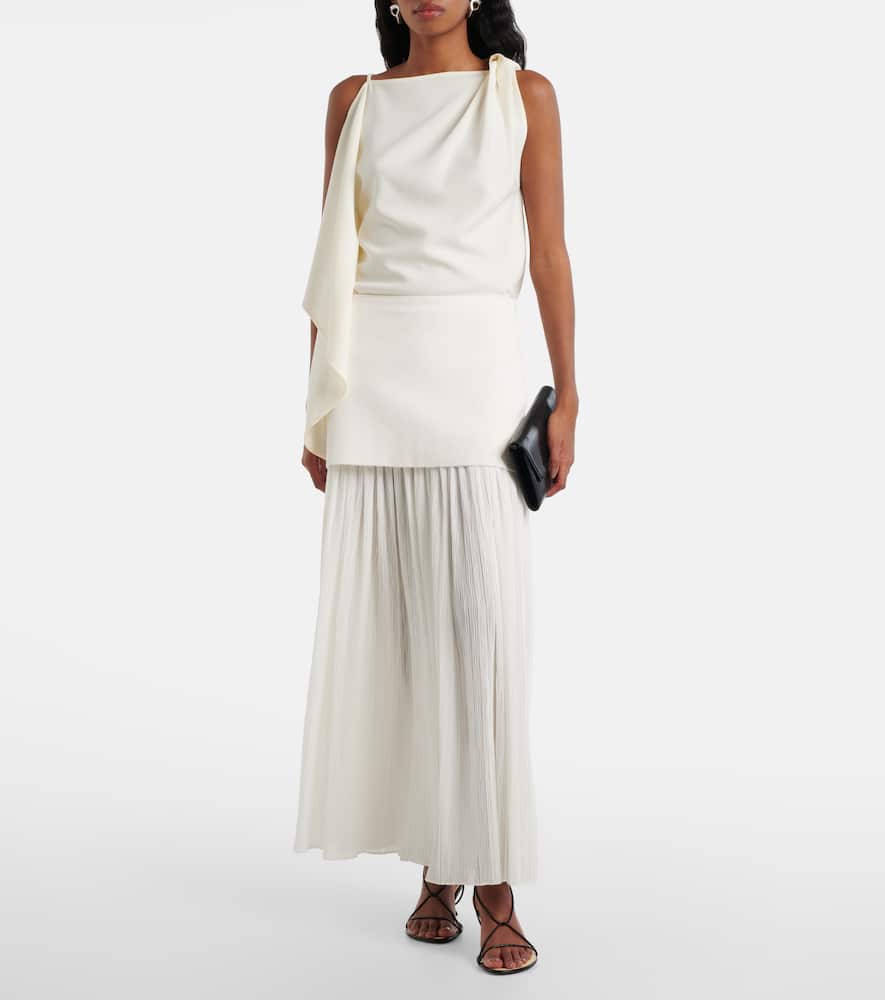 Alyssa draped crêpe top