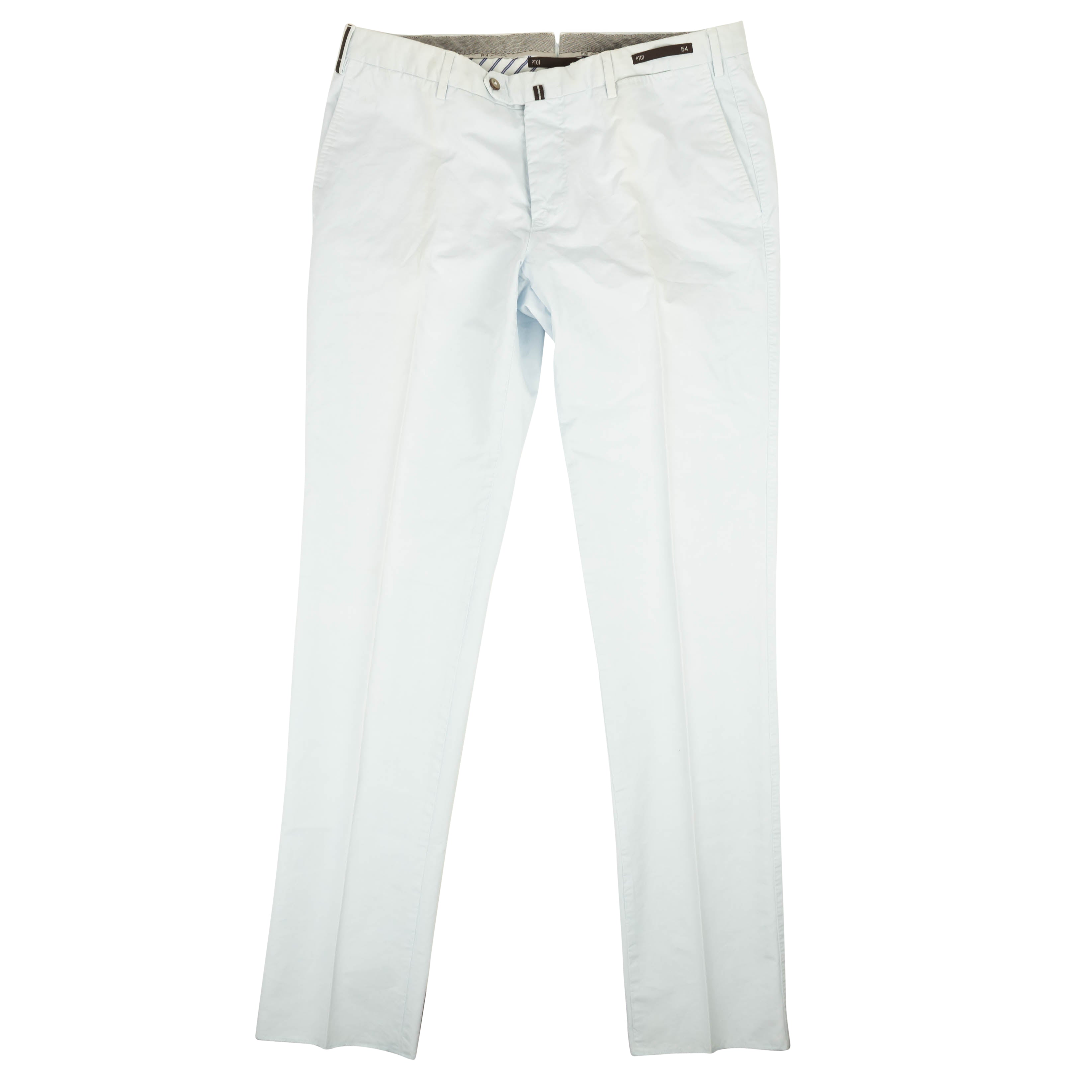 Slim Fit Stretch Cotton Dress Pants - Blue