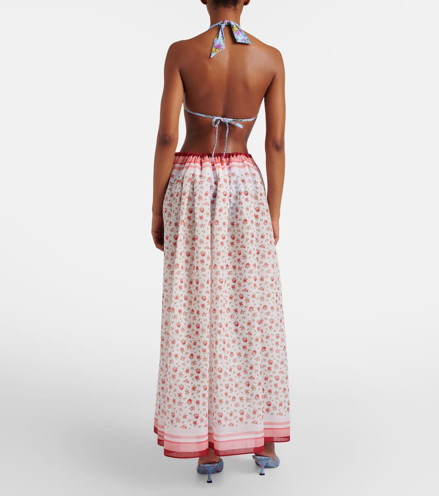 Floral cotton beach cover-up