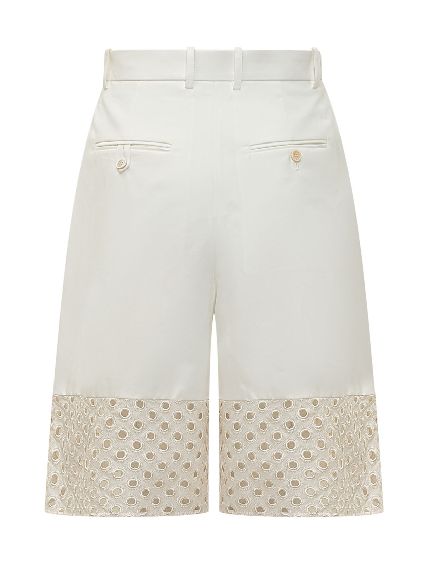 White Embroidered Shorts
