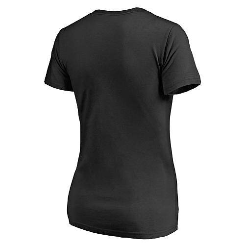 Officially Licensed MLB Women's San Diego Padres Black V-Neck T-Shirt