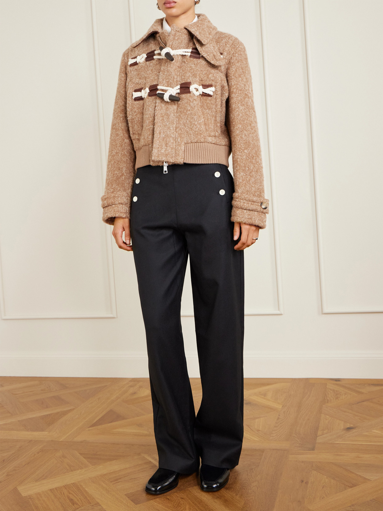 S. S. Daley - Cropped Alpaca-blend Bomber Jacket - Neutrals