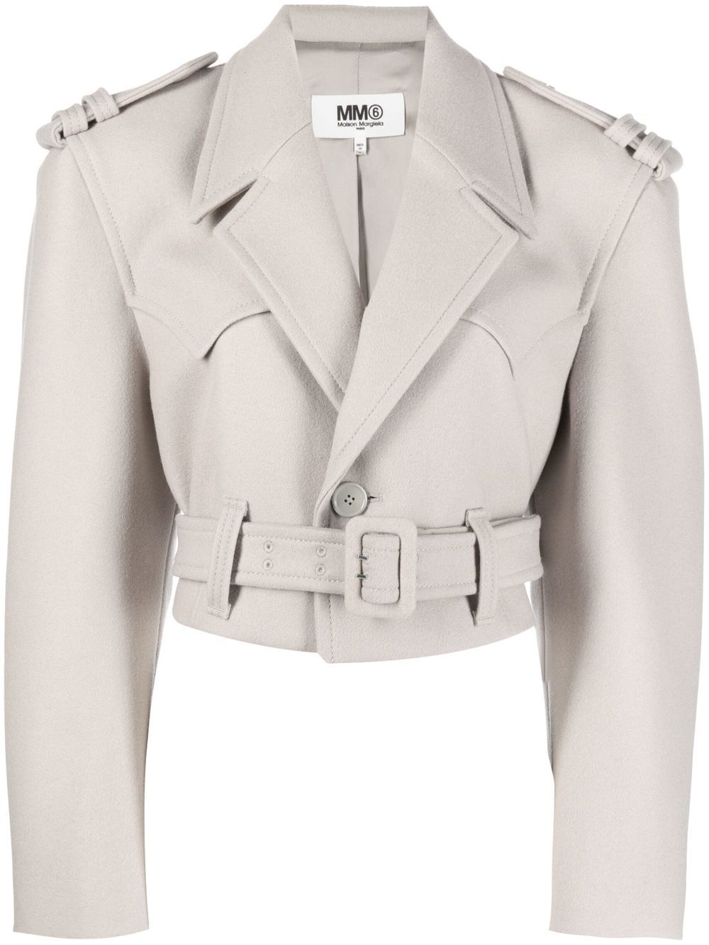 Cropped biker jacket - Grey