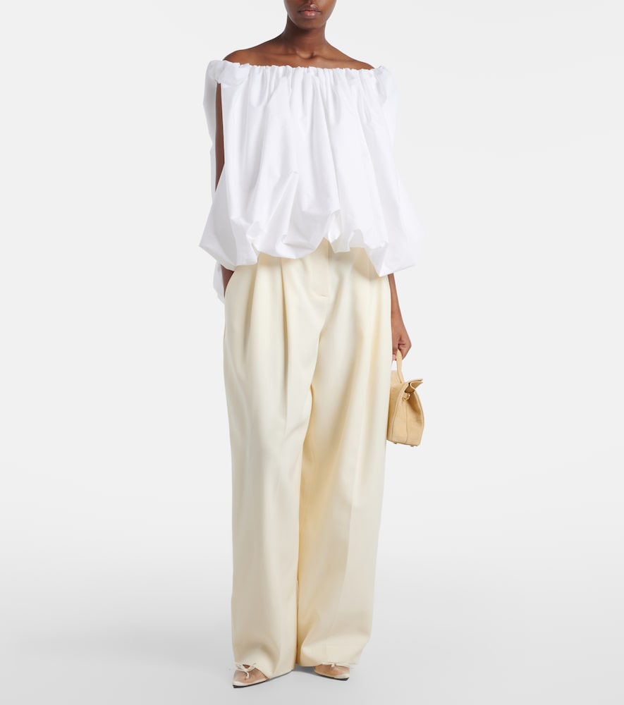 Man's virgin wool wide-leg pants