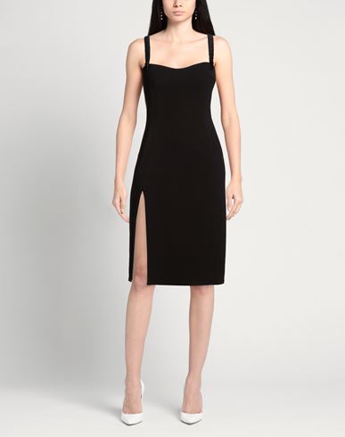 Woman Midi dress Black Size 8 Silk, Viscose, Virgin Wool