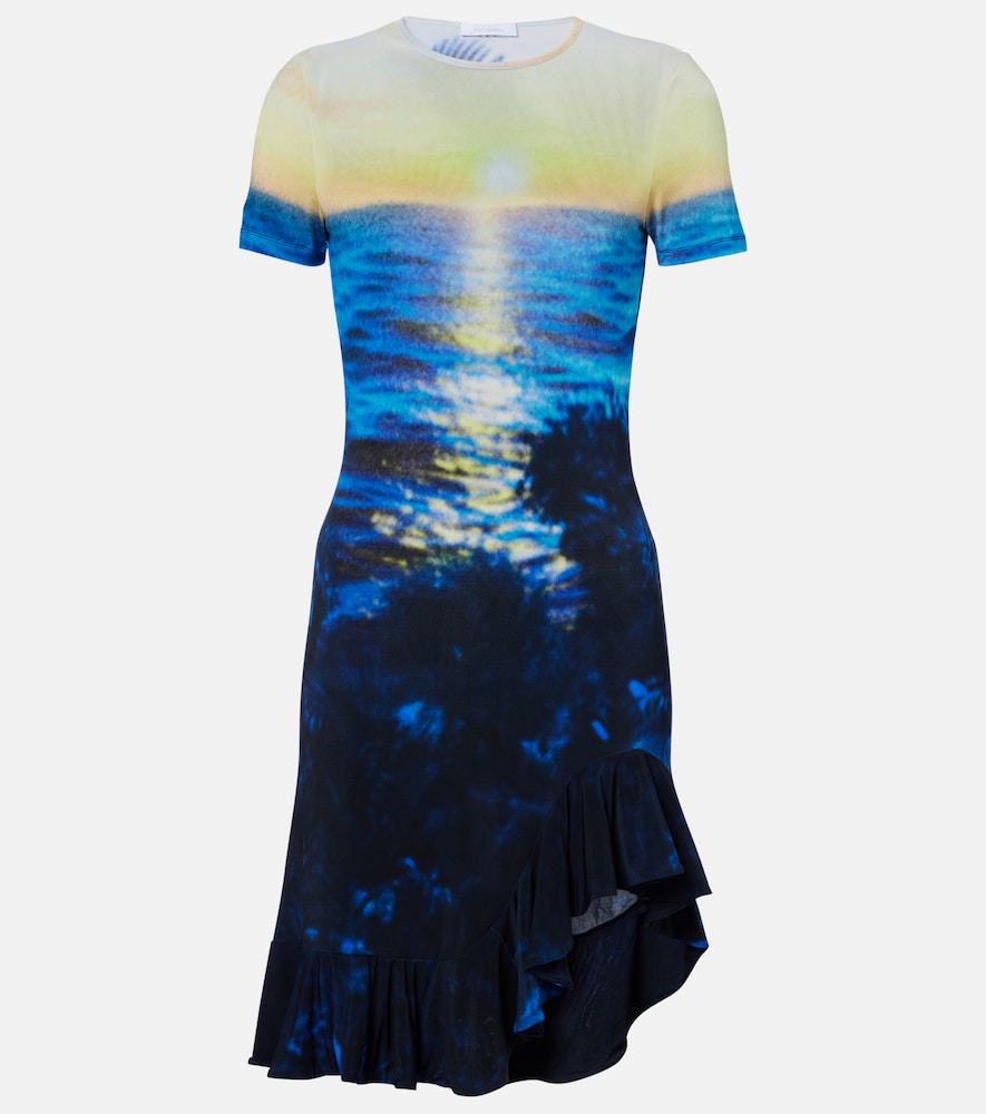 Printed ruffled minidress