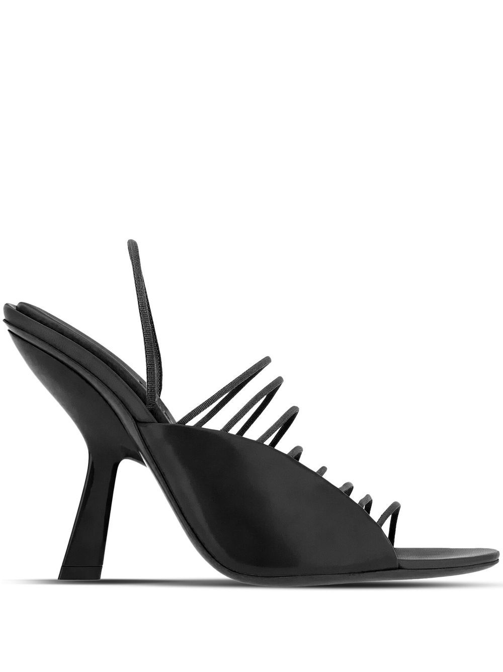 105mm ultra-fine straps sandals - Black