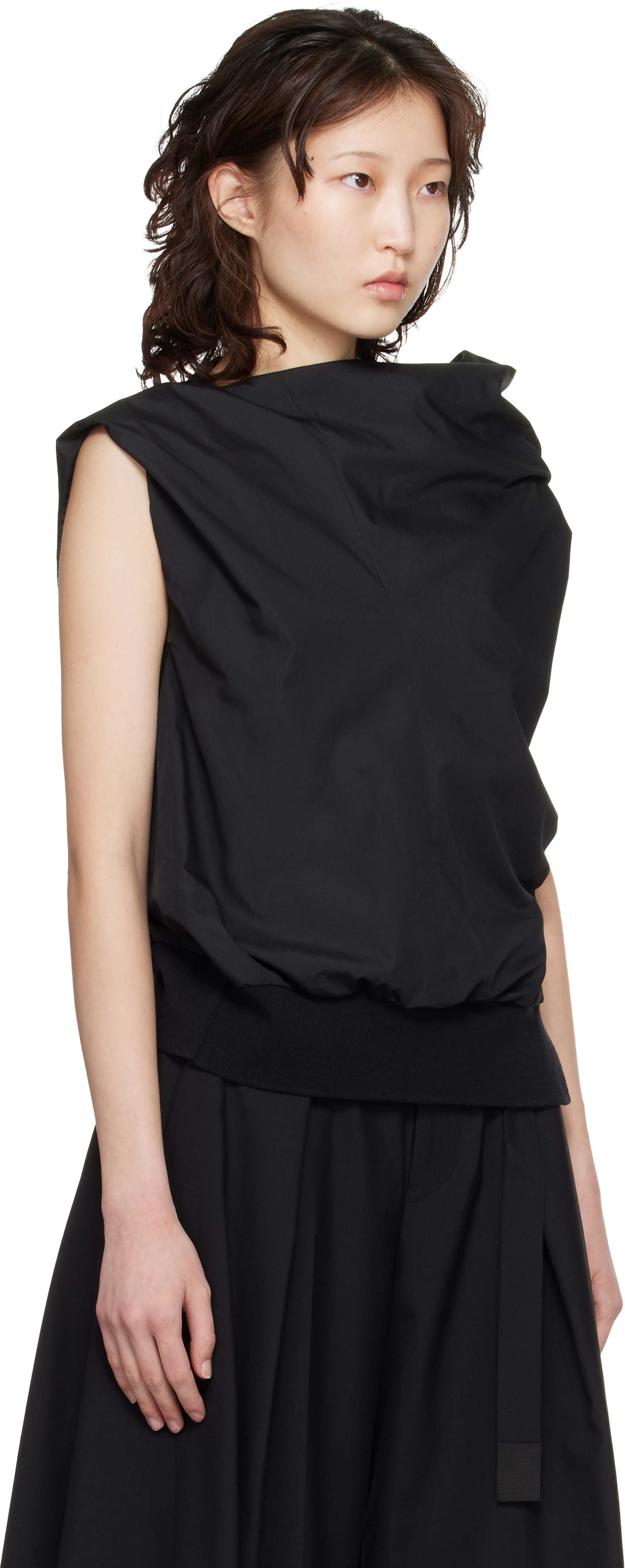 Black Poplin Blouse
