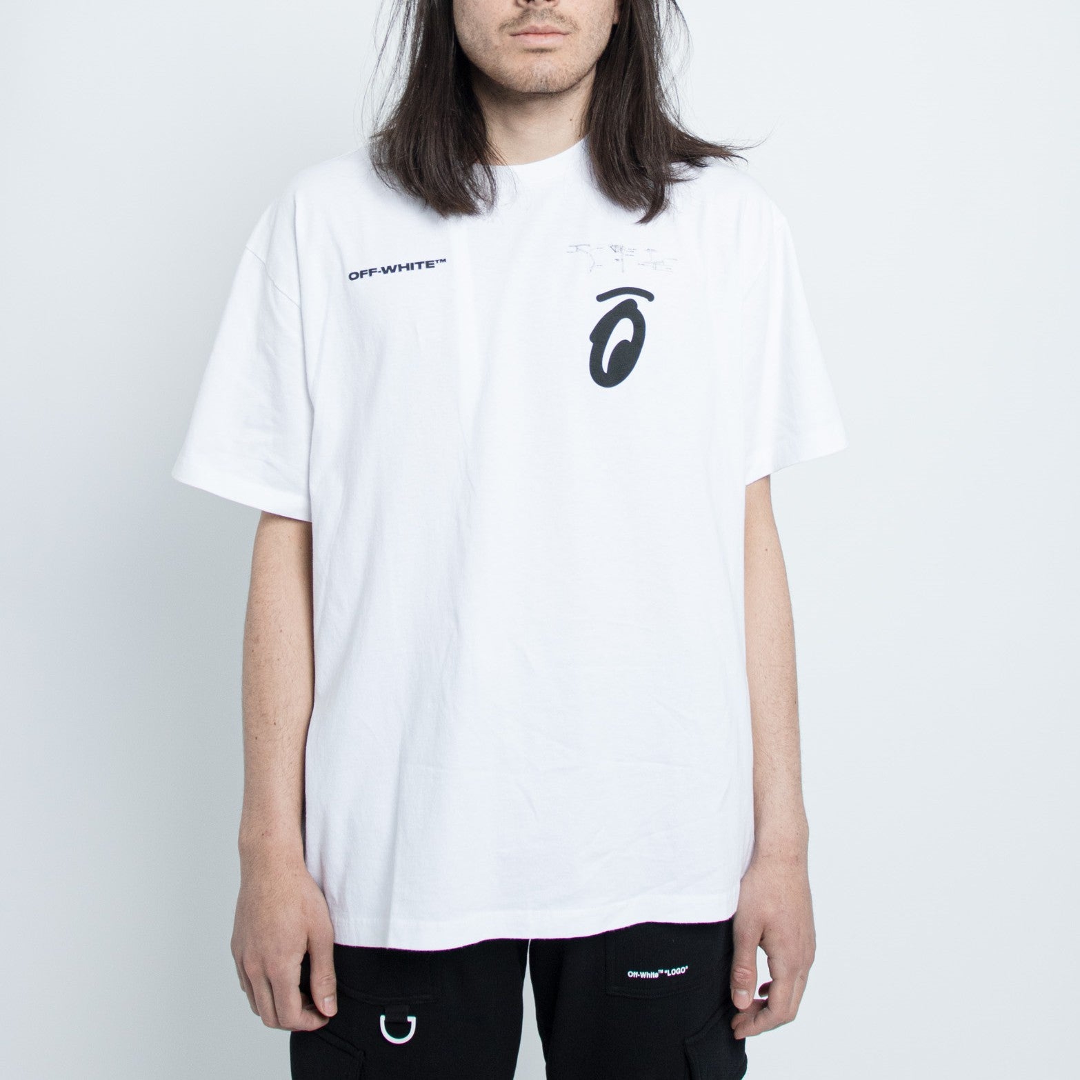 C/O Virgil Abloh Men'S White Splitted Arrows Over Tee