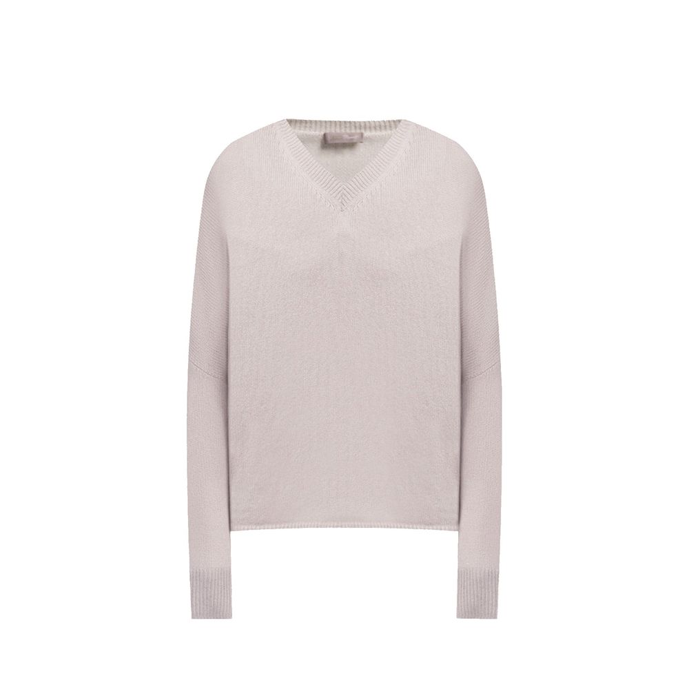 Cashmere V-Neck Sweater — Beige
