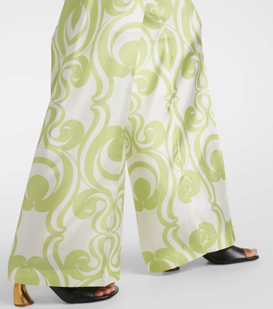 Dries Van Noten Printed silk-blend twill top