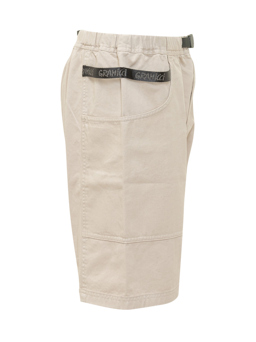 Off White Solid Shorts