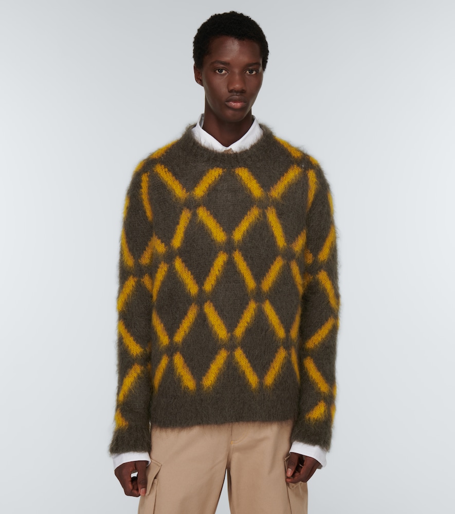 Intarsia mohair-blend sweater