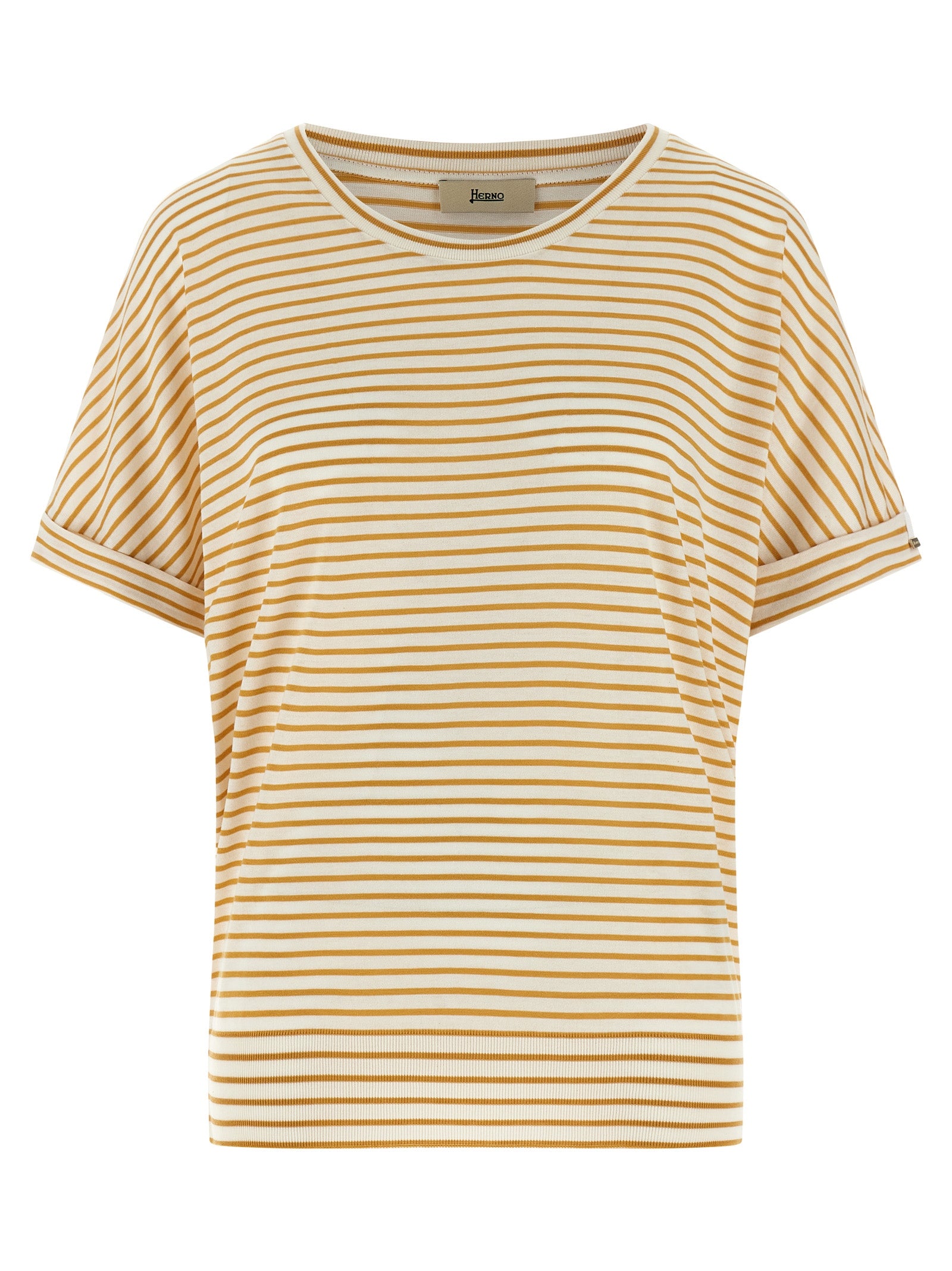 Striped Lyocell Blend T-Shirt — Yellow
