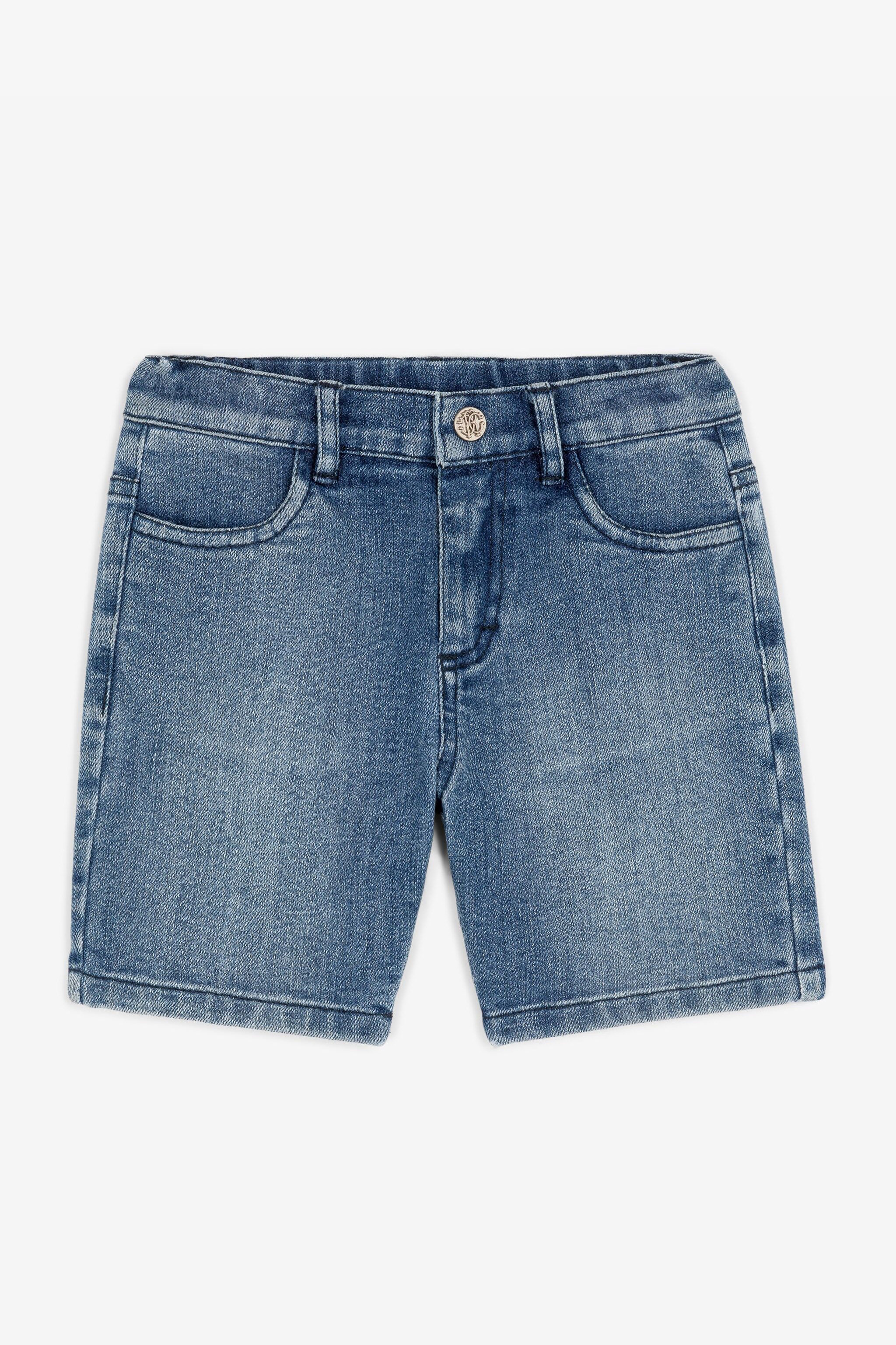 Rc Monogram-embroidered Denim Shorts