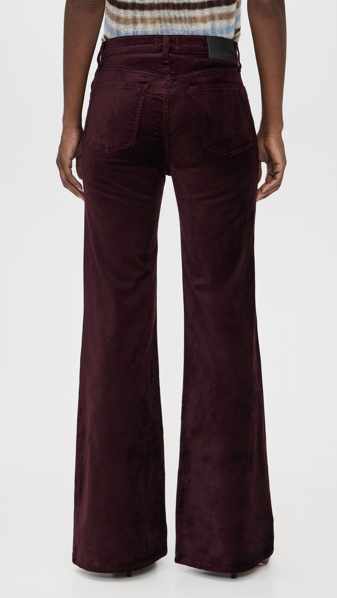 Kimberly Velvet 70's Flare Pants Burgundy