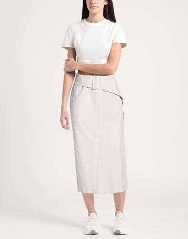 Woman Midi skirt Light grey Size 4 Virgin Wool, Polyamide, Elastane