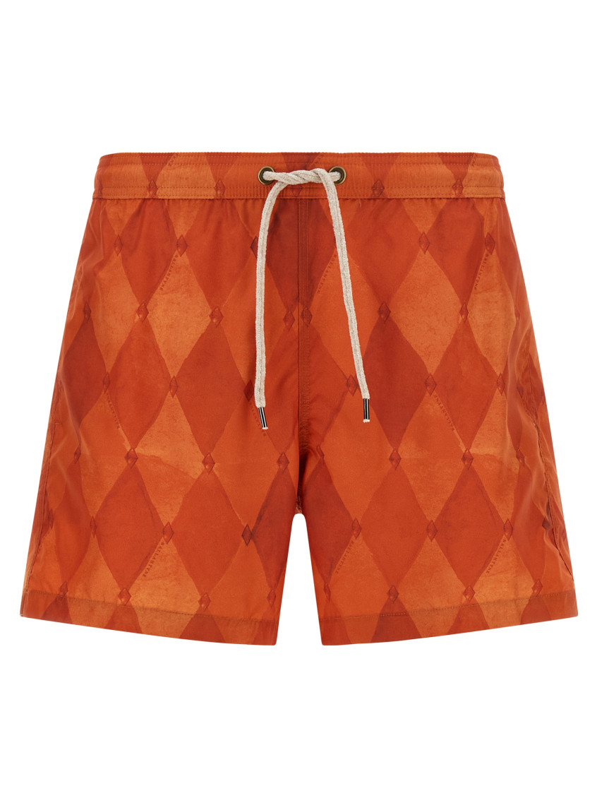 Ballantyne - swim shorts elastic waistband button and pocket