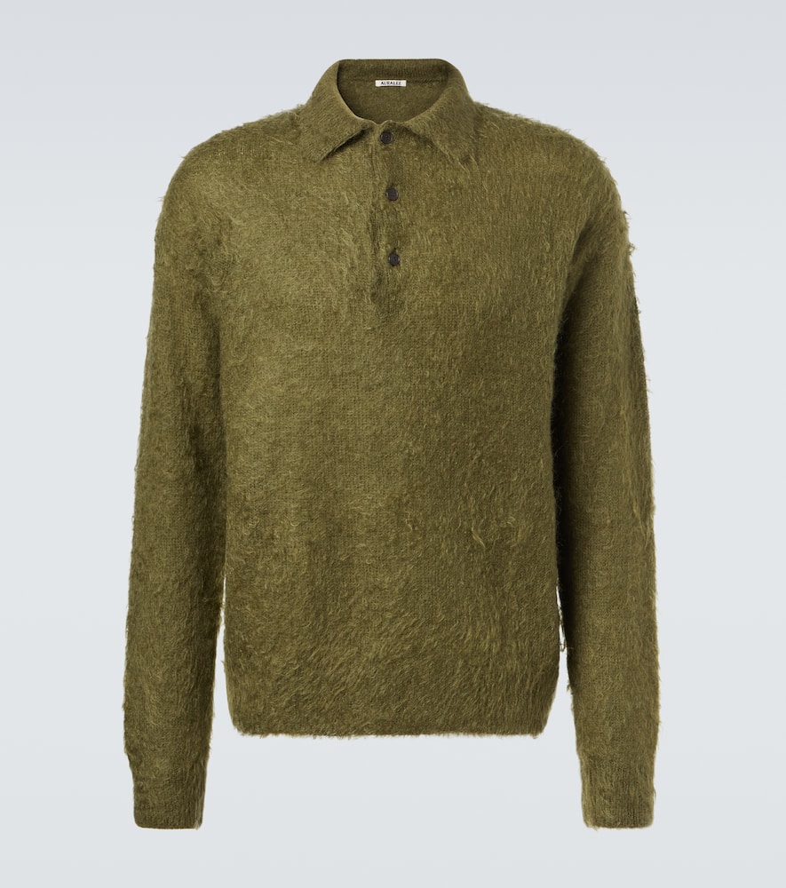 Mohair and wool polo sweater
