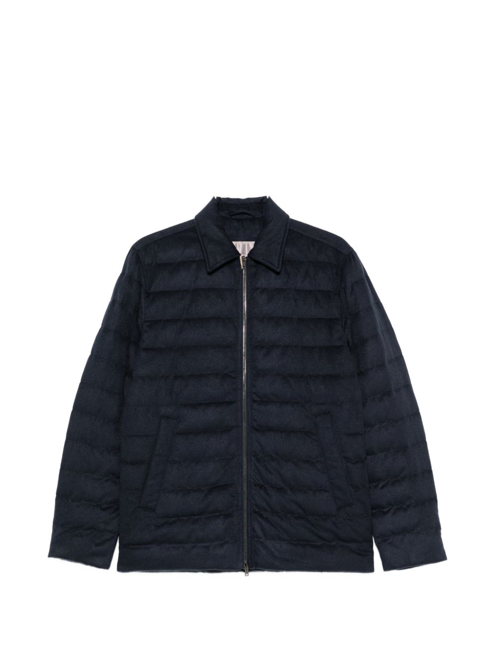 Horizontal Quilted Jacket — Navy