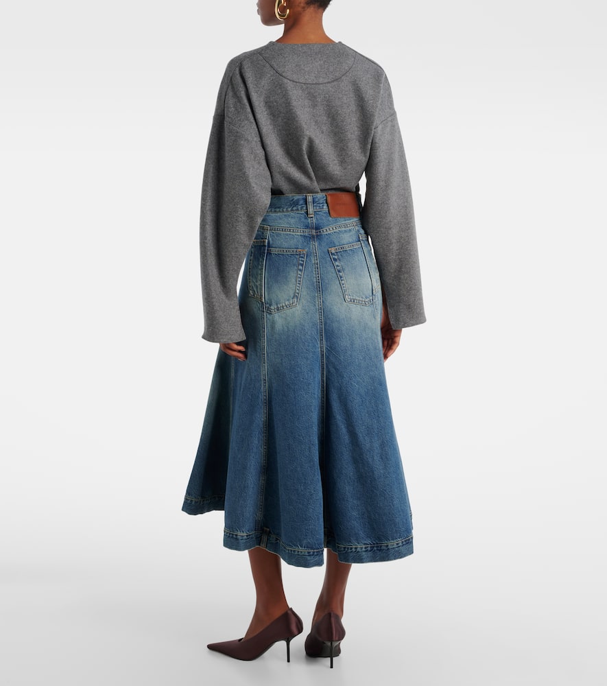 Denim midi skirt