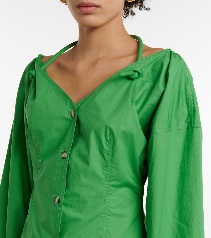 Tami cotton poplin halterneck top