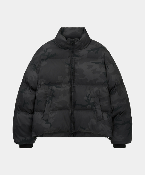 Winter Camouflage Puffer Short Padding Black