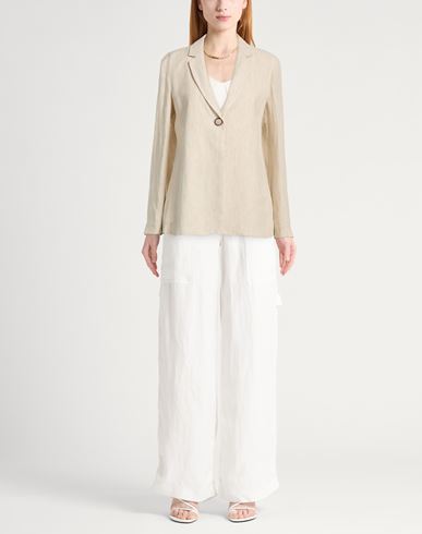 Malìparmi Woman Blazer Beige Size 6 Linen