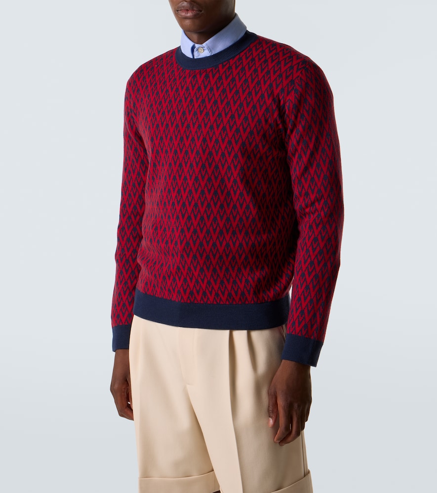Toute La V virgin wool jacquard sweater