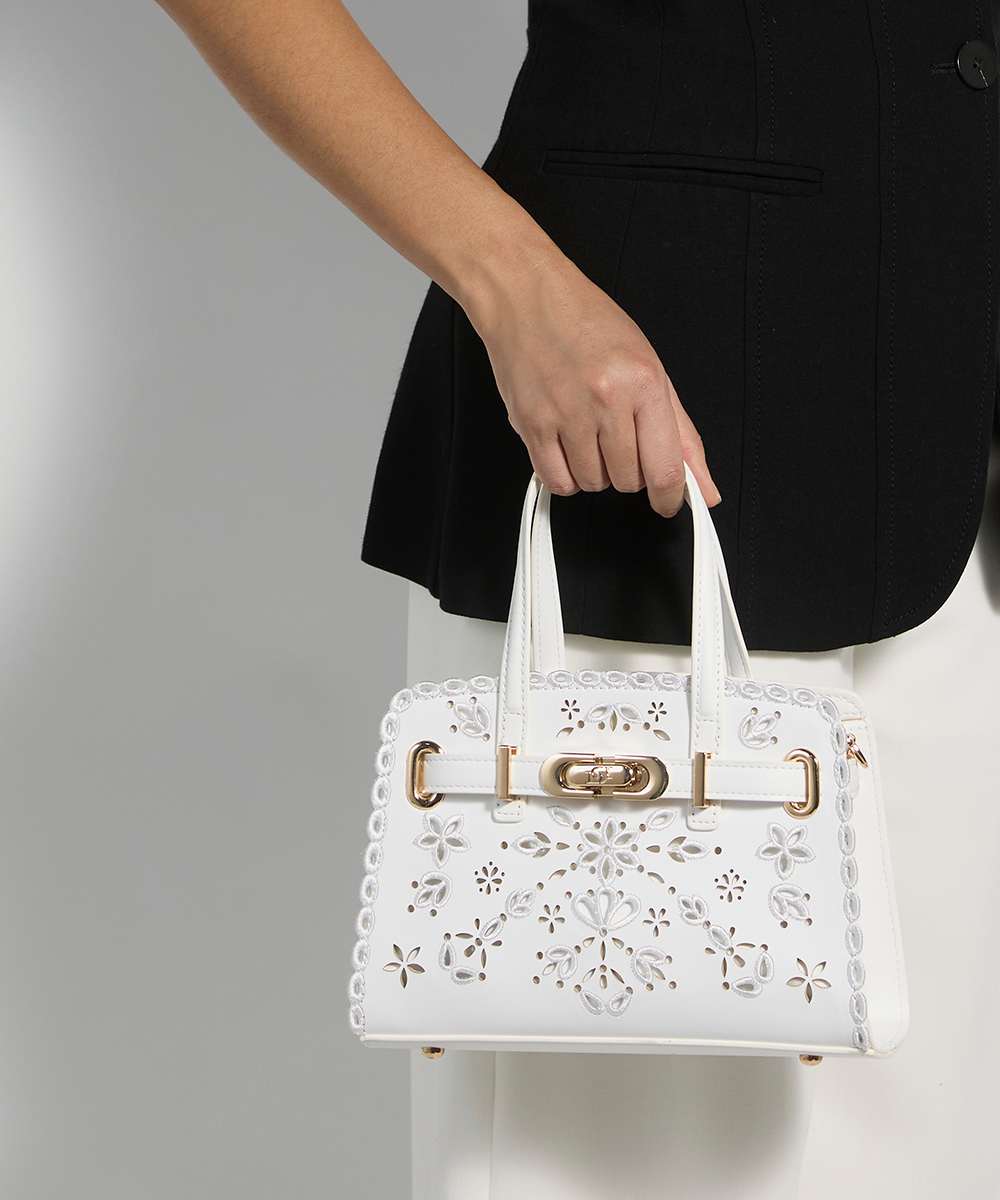 Dune London Womens Accessories Dinkydefine - Belted Grab Bag - White Leather - One