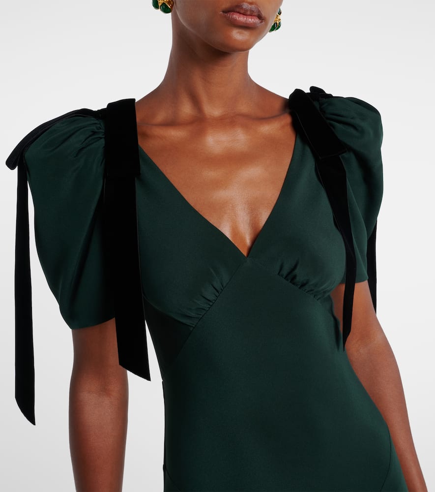 Bow-detail silk cocktail dress