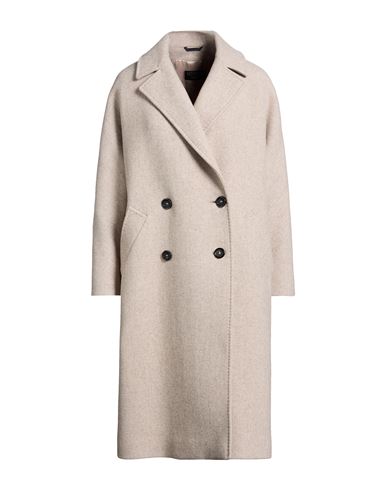 Icons Woman Coat Beige Size 8 Wool, Polyamide