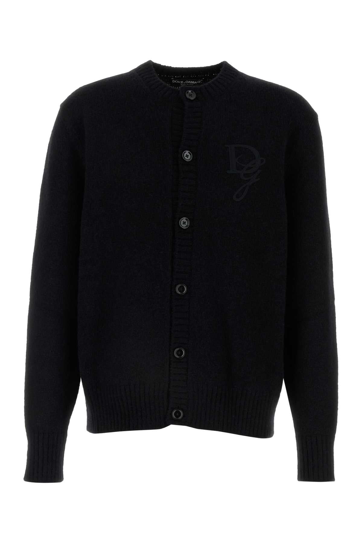 Nylon Blend Cardigan — Black