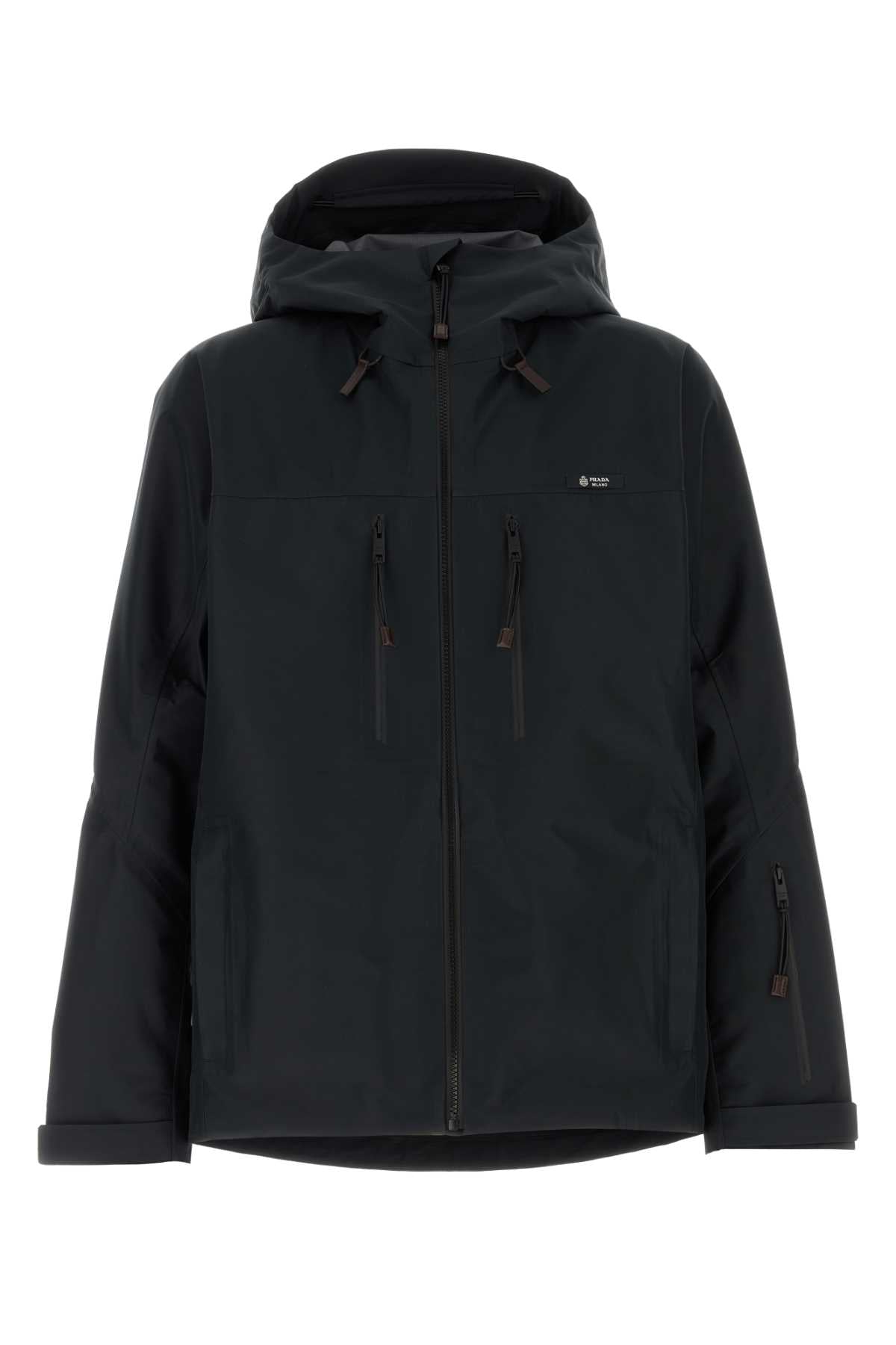 Recycled Polyester Windbreaker Jacket — Black