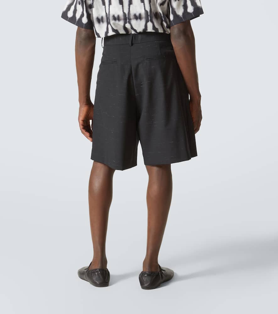 Heathered cotton and wool shorts