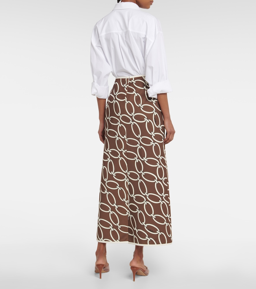 Chain-print maxi skirt