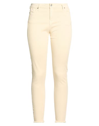 Woman Jeans Beige Size M Cotton, Polyester, Elastane