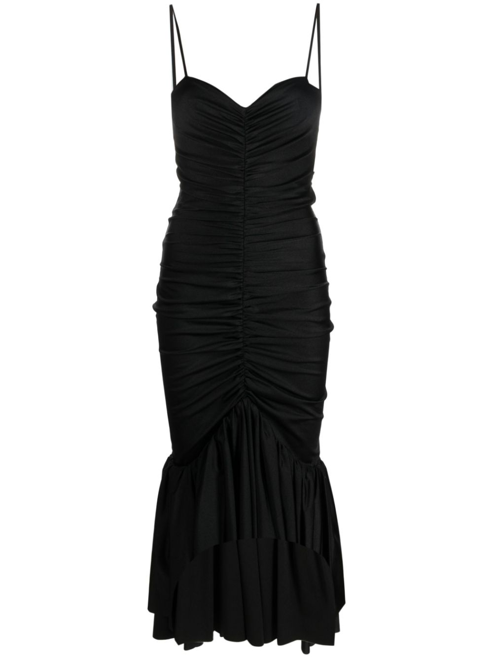Draped sleeveless midi dress - Purple