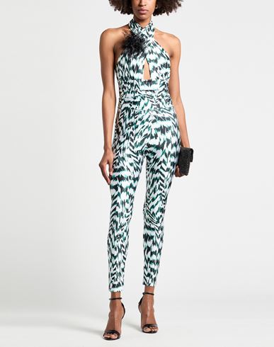 Noir Woman Jumpsuit Green Size 8 Polyester, Elastane