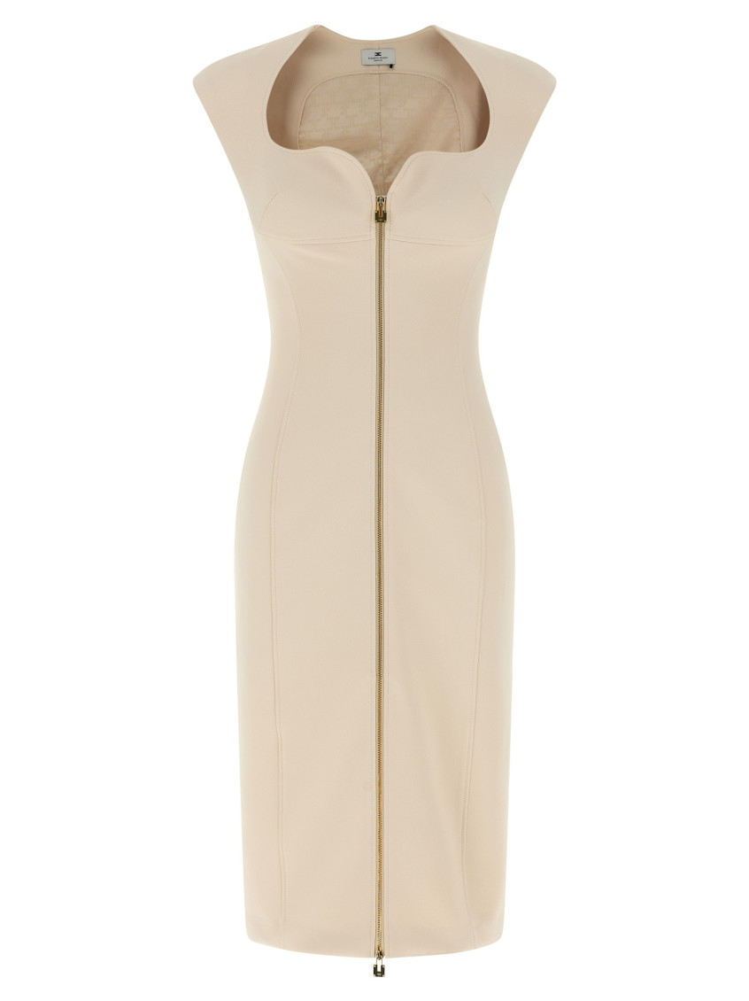 Heart-Shaped Neckline Dress Dresses Beige