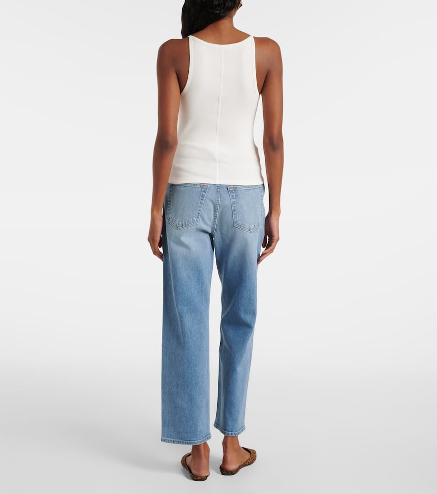 Ribbed-knit cotton tank top