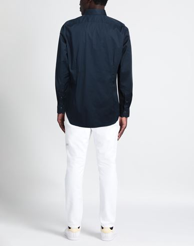 Man Shirt Midnight blue Size 17 ½ Cotton, Polyamide, Elastane